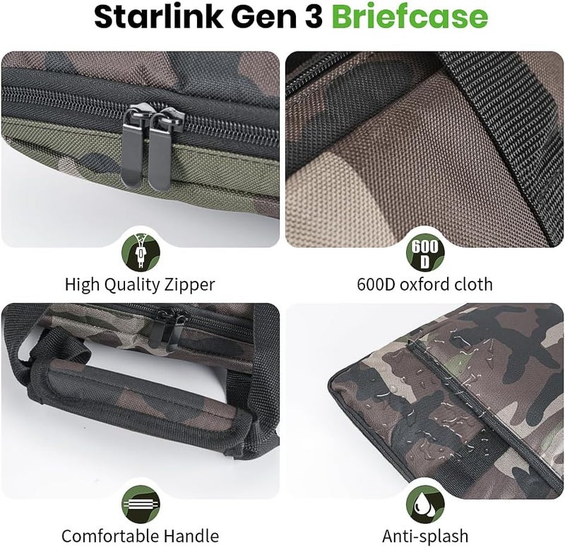 XTAR Starlink Gen 3 Satellite RV Carry Bag,Outdoor Travel Bag, Handbag for Starlink Dish and All Accessories (Camo) - Image 3